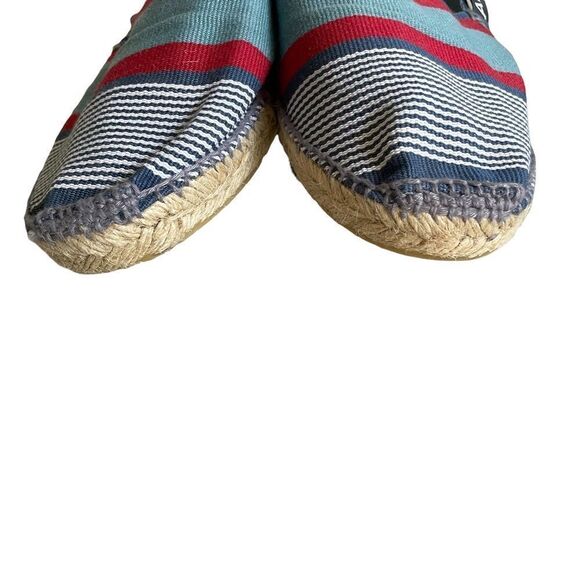 ARTISANAT FRANCAIS Striped Flat Slip-On Espadrilles Sandals Blue Red 40 - Picture 3 of 11